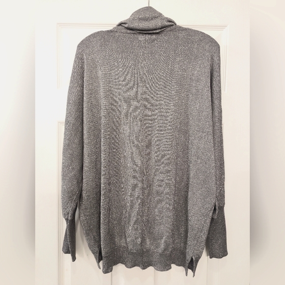 Joseph A. Cowl Neck oversized shimmer metallic long sleeve Sweater pullover XL - Picture 2 of 8